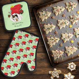 Weihnachts-Strumpf Niedlich Calico Kitten Ofenhandschuh & Topflappen-Set