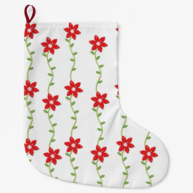 Weihnachts-Strumpf, Poinsettia Großer Weihnachtsstrumpf (Vorderseite)