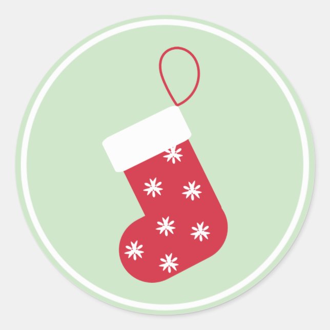 Weihnachts-Strumpf Runder Aufkleber (Vorderseite)