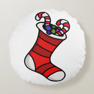 Weihnachts-Strumpf Rundes Kissen