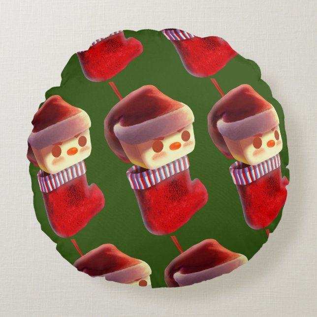 Weihnachts-Strumpf Rundes Kissen (Vorderseite)