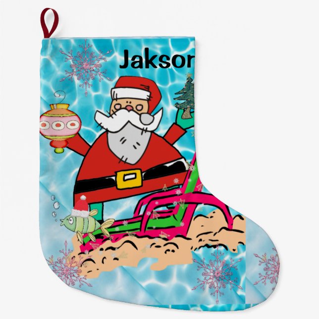 Weihnachts-Strumpf, Santa Beach Bum Großer Weihnachtsstrumpf (Vorderseite)