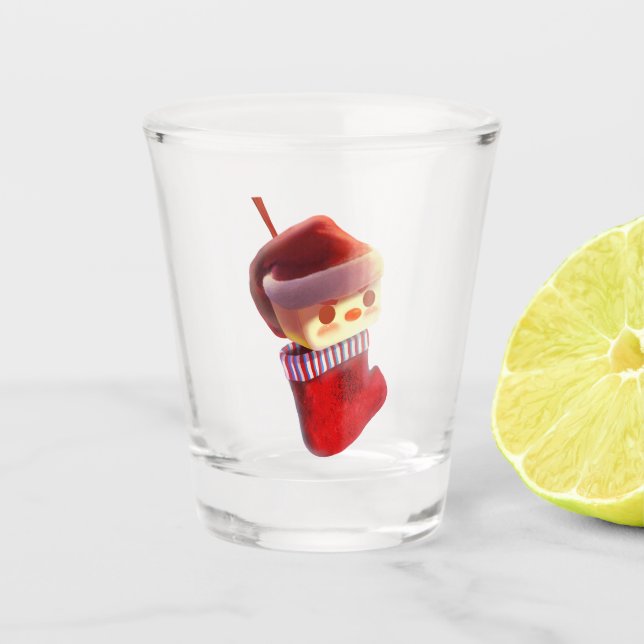 Weihnachts-Strumpf Schnapsglas (Vorderseite)