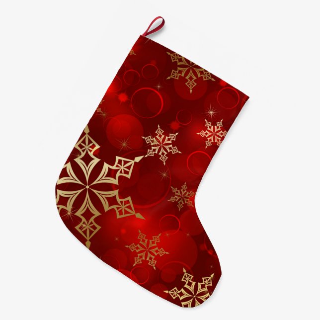 Weihnachts-Strumpf/Schneeflocken Großer Weihnachtsstrumpf (Vorderansicht (hängend))