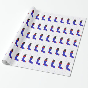 Weihnachts-Strumpf Schneeflocken Packpapier