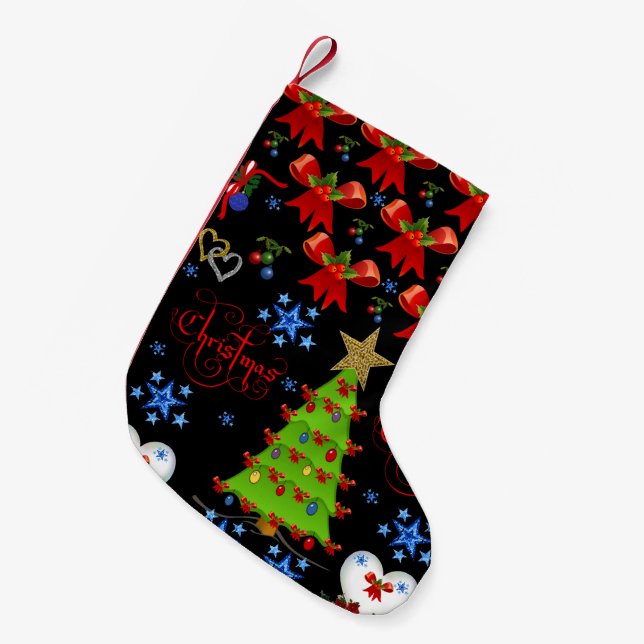 Weihnachts-Strumpf schwarz Kleiner Weihnachtsstrumpf (Vorderansicht (hängend))