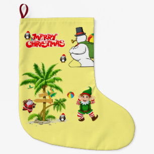 Weihnachts-Strumpf, Summer Beach Santa Großer Weihnachtsstrumpf