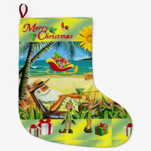 Weihnachts-Strumpf, Summer Beach Santa Großer Weihnachtsstrumpf
