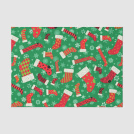 Weihnachts-Strumpf und Schneeflocken-Muster Seidenpapier