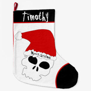Weihnachts-Strumpf von Santa Skull Großer Weihnachtsstrumpf