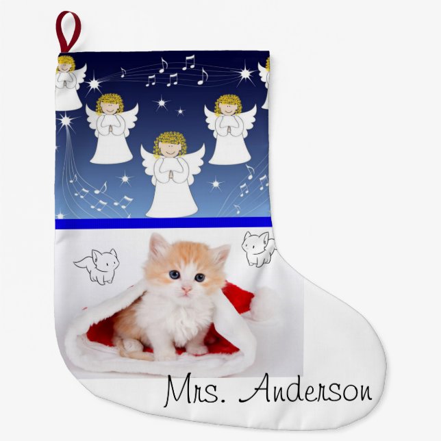 Weihnachts-Strumpf, Weihnachts-Engel Kitten Großer Weihnachtsstrumpf (Vorderseite)