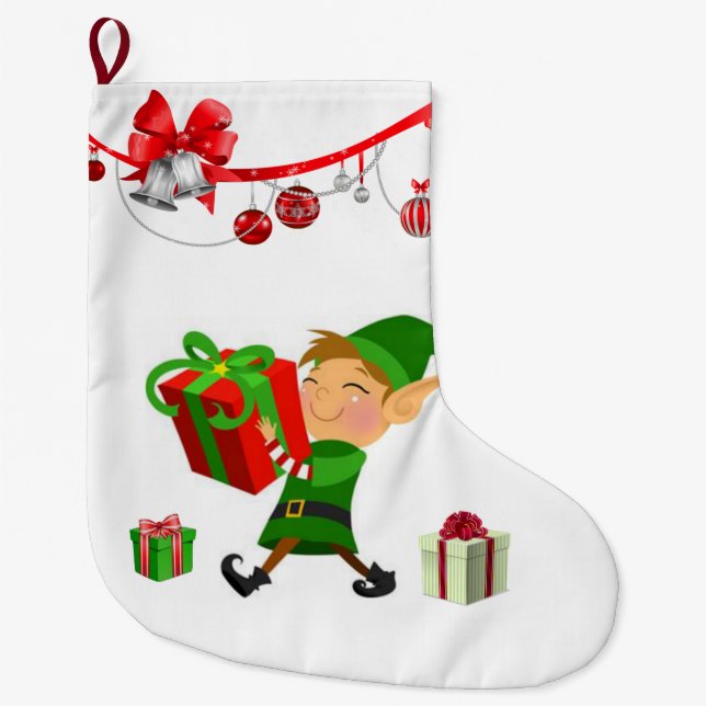 Weihnachts-Strumpf, Weihnachtself Großer Weihnachtsstrumpf (Vorderseite)