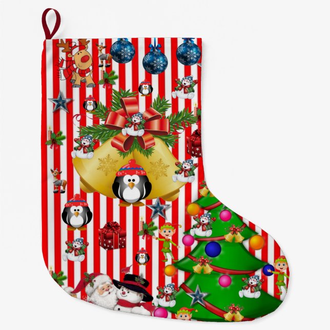 Weihnachts-Strumpf, Weihnachtspenguin Großer Weihnachtsstrumpf (Vorderseite)