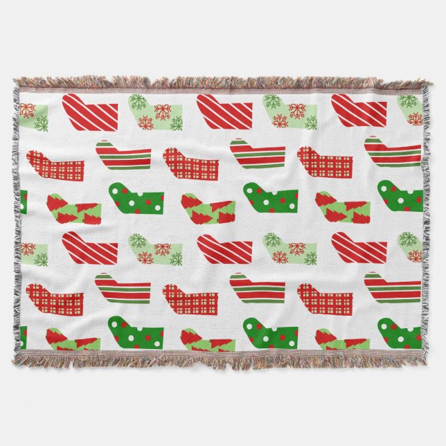 Weihnachts-Strumpf werfen Blanket Decke (Vorderseite)