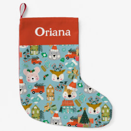 Weihnachts-Strumpf Woodland Niedlich Santa Animes Kleiner Weihnachtsstrumpf