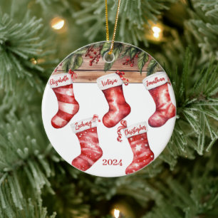 Weihnachts-Strümpfe Foto Keramik Ornament