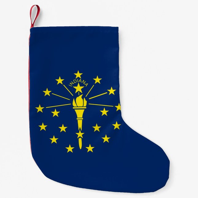 Weihnachts-Strümpfe mit der Fahne von Indiana, USA Kleiner Weihnachtsstrumpf (Vorderseite)