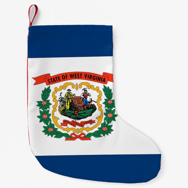 Weihnachts-Strümpfe mit der Fahne von West Virgini Kleiner Weihnachtsstrumpf (Vorderseite)