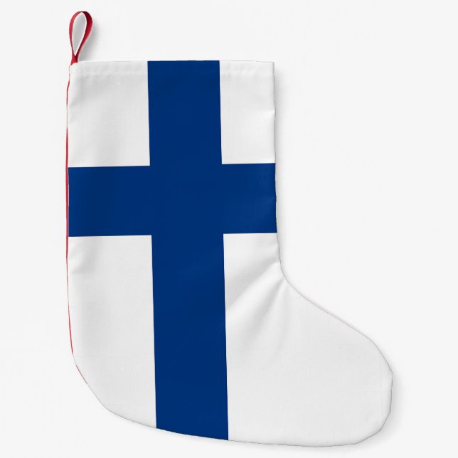 Weihnachts-Strümpfe mit der Flagge Finnlands Kleiner Weihnachtsstrumpf (Vorderseite)