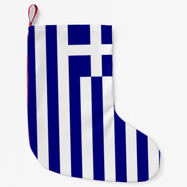 Weihnachts-Strümpfe mit der Flagge Griechenlands Kleiner Weihnachtsstrumpf (Vorderseite)