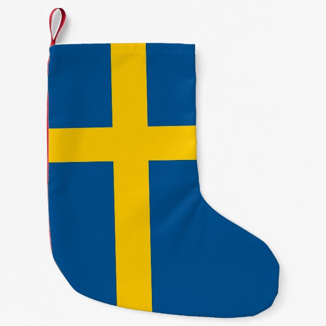 Weihnachts-Strümpfe mit der Flagge Schwedens Kleiner Weihnachtsstrumpf (Vorderseite)