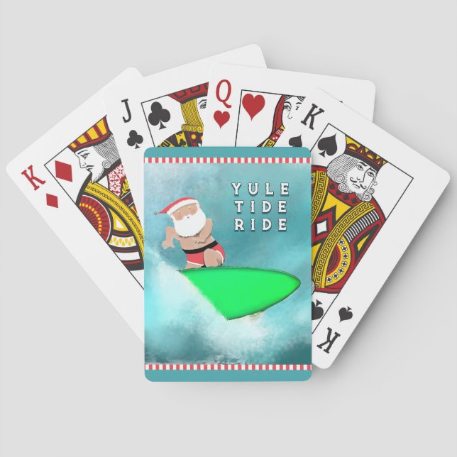 Weihnachts-Surfen Weihnachtsgeschenk Spielkarten (Rückseite)