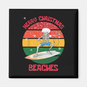 Weihnachts-Surfing-Skelett Frohe Weihnachten Strän Magnet
