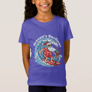 Weihnachts Surfings Lustiger Surfender Weihnachtsm T-Shirt