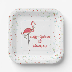Weihnachts Süße Festliche Flamingo Lichterkette Pappteller