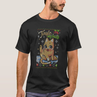 Weihnachts Süße Katze Schellen Bälle T-Shirt