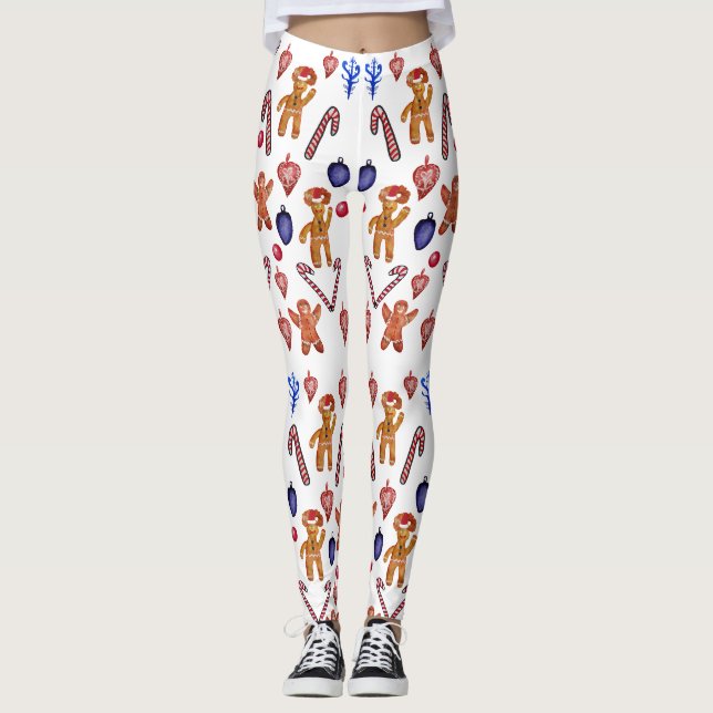 Weihnachts-Süßigkeiten - Benutzerdefinierte Hinter Leggings (Vorderseite)