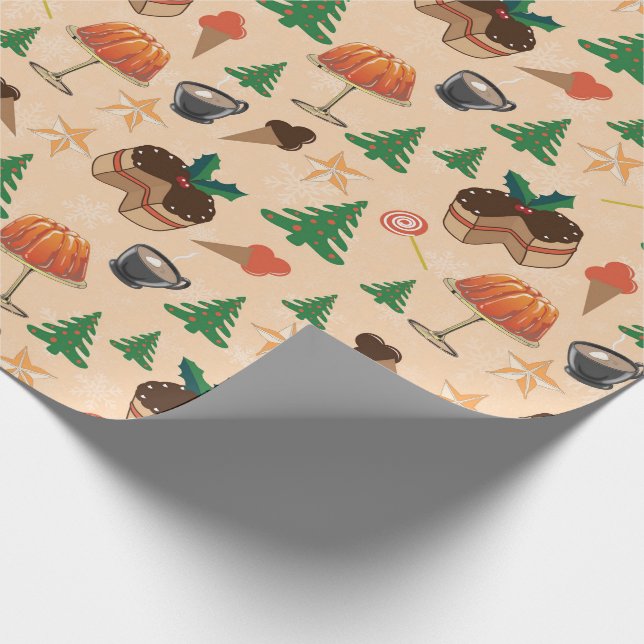 Weihnachts-Süßigkeiten Geschenkpapier (Ecke)