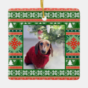 Weihnachts-Sweater-Foto Keramikornament
