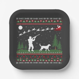 Weihnachts-Sweater Jagdsaison Weihnachten Pappteller