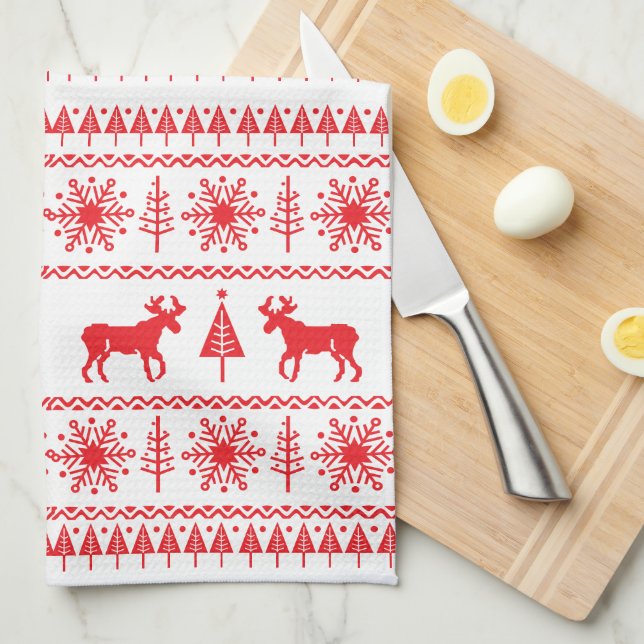 Weihnachts-Sweater-Muster Handtuch (Viertel Falte)