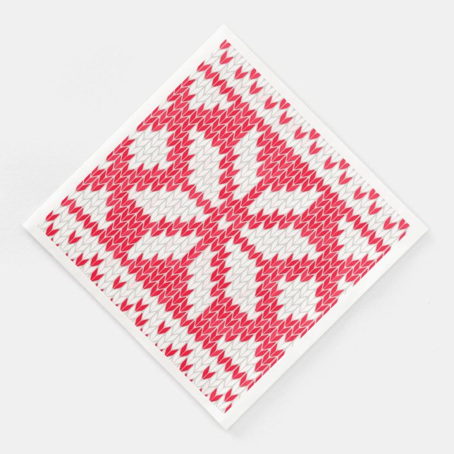 Weihnachts Sweater Strick Red Snowflake Serviette (Ecke)