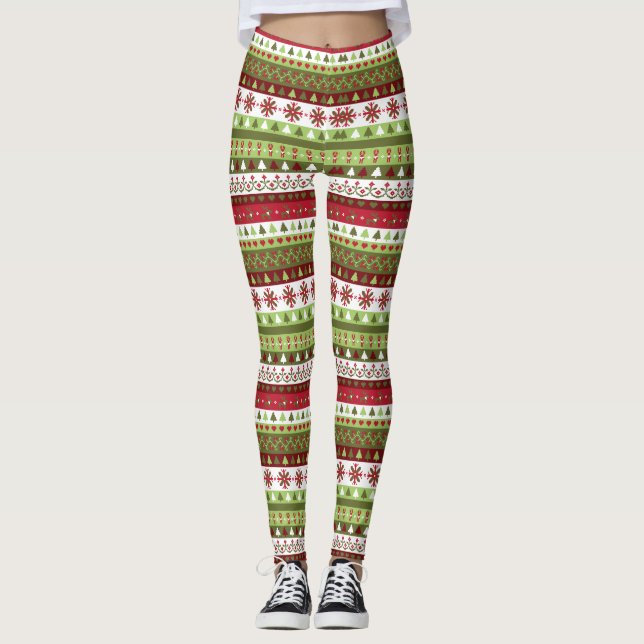 Weihnachts-Sweater-Style-Leggings  Leggings (Vorderseite)