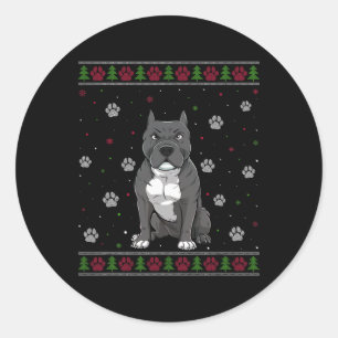 Weihnachts-Sweater Xmas Haustier-Hund Liebe Runder Aufkleber