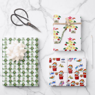 Weihnachts-Sweaters Sheets Wrapping Paper Santa Geschenkpapier Set