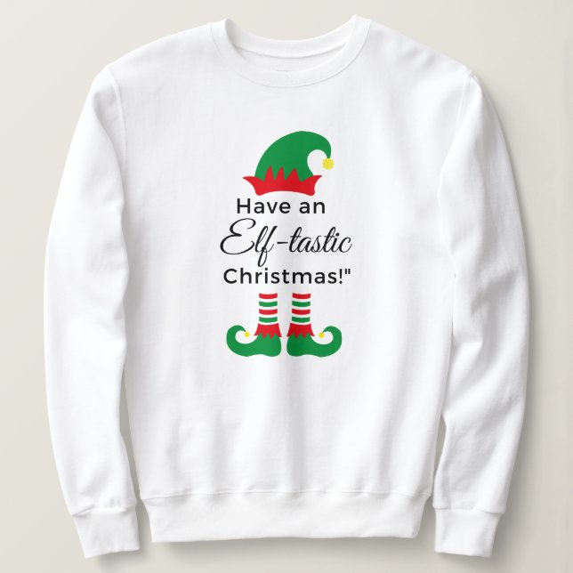Weihnachts Sweatshirt Ladys - Elf tastic! (Design vorne)