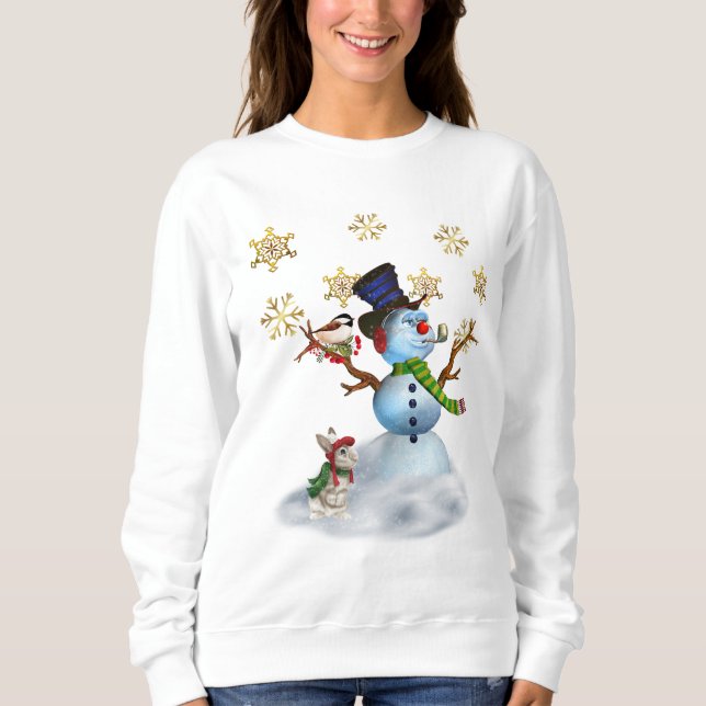 Weihnachts-Sweatshirt mit Snowman Sweatshirt (Vorderseite)