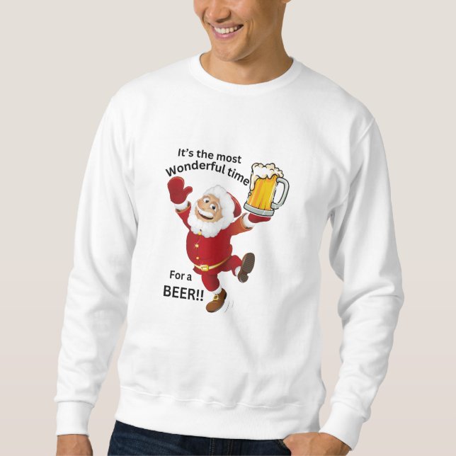 Weihnachts-Sweatshirt - TIme für ein Bier Sweatshirt (Vorderseite)