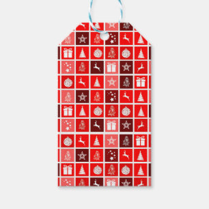 Weihnachts-Symbol rote Quadrate Holiday Art Klassi Geschenkanhänger