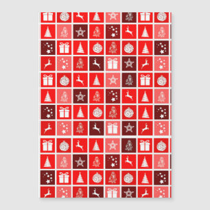 Weihnachts-Symbol rote Quadrate Holiday Art Klassi Magnetkarte