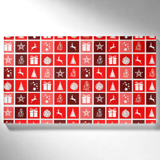Weihnachts-Symbol rote Quadrate Urlaubskunst Klass Namenschild