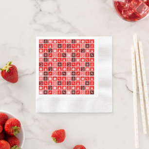 Weihnachts-Symbol rote Quadrate Urlaubskunst Klass Serviette