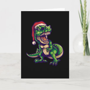 Weihnachts-T-Rex-Dinosaurier   Dinosaurier-Design Karte