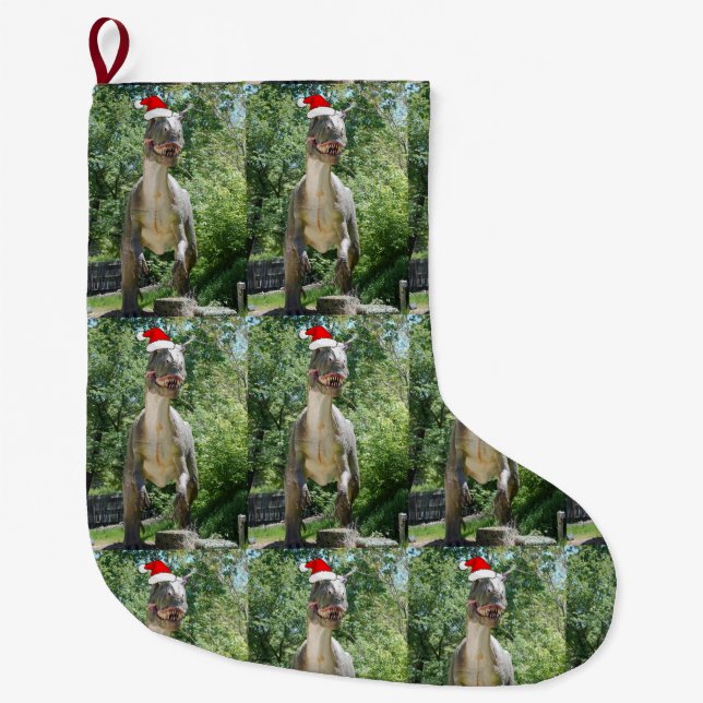 Weihnachts T-Rex Großer Weihnachtsstrumpf (Vorderseite)