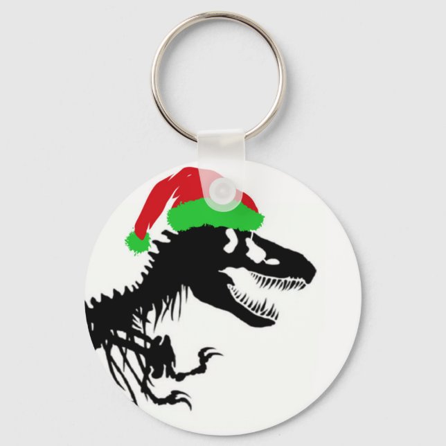 Weihnachts T-Rex Schlüsselanhänger (Vorderseite)