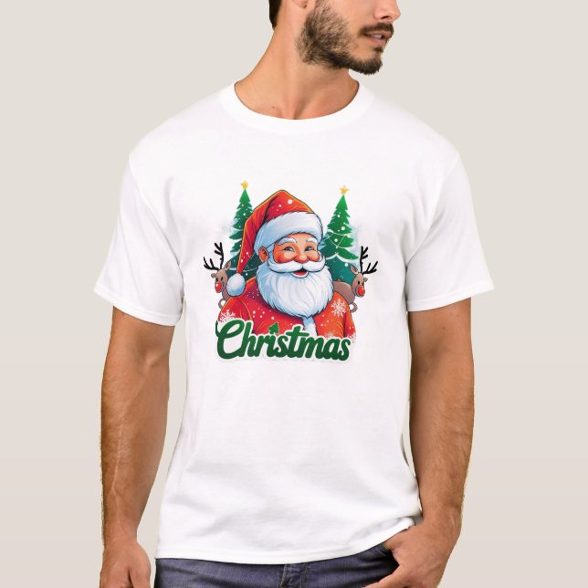 Weihnachts-T - Shirt-Design und weißer Hintergrund T-Shirt (Vorderseite)